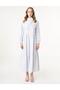 Ribbon Detailed Jacquard Dress Blue - 3
