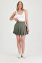 Women's Khaki Viscose Fabric Summer Shorts Skirt 1905
