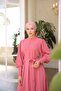Women's Hijab Covered Buttoned Belted Dress - 6