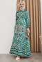 Shadow Pattern Green Viscose Dress