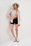 Women's Linen Blend Shirt Oversize Long Sleeve - 2