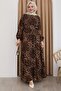 Leopard Pattern Brown Viscose Dress - 5