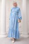 Judge Collar Strawberry Pattern Baby Blue Dress - 4