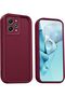 Redmi 12 Case Camera Protected Soft Textured Shock Absorbing Claret Red Silicone Cover - 3