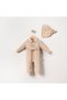 100% Organic Cotton Muslin Fabric Button Detailed Baby Boy Jumpsuit Set with Six Snaps Without Booties