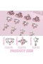 TZ-29 15PCS Nail Art Charms Crystal Heart Nail Charms Pink Shiny Planet Charms 3D Alloy Star Nail Ch - 2