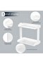 White Acrylic Makeup Organizer - Countertop Display Shelf for Dresser or Vanity Storage - 3