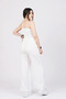 Women's Summer White Strapless Linen Look Double Suit Elastic High Waist Wide Leg Pants Stylish Daily Casual 1142 - 4