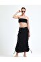 Very Detailed Gathered Linen Lycra Skirt - 4