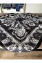 Ethnic Retro Pattern Soft Black Scarf - 5