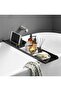 Black Acrylic Bathtub Tray - Luxury Bath Caddy with Tablet Holder for Spa Essentials Organization