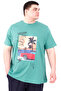 Mode XL Large Size Men's Printed T-Shirt Palm Dream U25026 Çağla