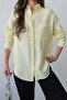 Summer Relaxed Fit Muslin Fabric Long Sleeve Shirt - Yellow - 7
