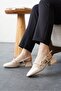 Women's Maste Pearl Low Heeled Shoes - Nude Leather