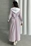 Women's Striped Hooded Shirt Skirt Two-Piece Set - 4