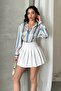 Women's Thin-Thick Striped Balloon Sleeve Satin Shirt - 2