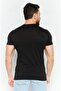 Men Crew Neck Short Sleeves Embroidered Logo T-Shirt, Black - 4