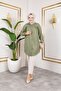Gathered Front Ankle Elastic Tunic - Green / Ü104