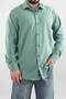 Men's Shirt Green Slim Fit Easy-Iron Sweat-Absorbing Breathable Texture Four Seasons Oversize Classic Shirt - 3