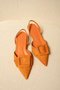 Nicole Orange Suede Buckle Women's Heeled Shoes - 5