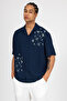 Embroidery Detailed Muslin Linen Shirt - 3
