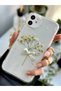 iPhone 11 Compatible Transparent Bouquet Glitter Flower (Real Flower) Epoxy Phone Case - 8