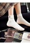 4 Pairs Bear Pattern Multicolor Teddy Bear Teddy Bear Embroidered Women's Socks Corduroy Comfortable Seamless Socks - 4