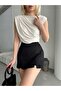 Women's Shirred Sandy Fabric Sleeveless Blouse - 4