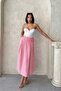 Pleated Midi Linen Look Skirt