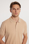 Men's Slim Fit Slim Fit 100% Cotton Plain Pique Stone Color Polo Collar T-Shirt