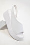White Women's Wedge Heeled Shoes 20568 - 4