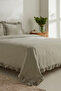 Pure Ruffle 100% Cotton Single Duvet Cover Set Sage - 6