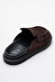 LAVEN Coffee Suede Genuine Leather Women's Slippers - 5