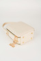 Women's Hazer Cream 3 Compartment Lined Faux Leather Adjustable Strap Zipper Closure Hand and Shoulder Bag - 7