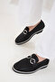 Black Genuine Leather Women's Loafer Shoes 20565 - 2
