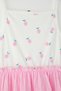 Pink Girl 100% Cotton Color Block Strap Mini Knitted Dress Tkdss25El00073 - 4