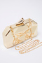Metalik Altın Üç Boyutlu Abiye Kadın Şık Mini Boy Clutch El Çantası TAKSS25OC00064 - 5