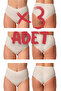 3 Pack Beige Gathering High Waist Panties, Cotton, Modal Soft Premium Fabric