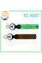 A Coffee-Pistachio Green, Biker, Name Plate and a (-) Blood Type Written Custom Design 2-Piece Keychain Set