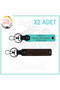 Motor Sevene Special, Set of 2 Keychains with Name Plate and 0 Rh (+) Blood Group Written, Dark Brown-Turquoise