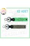 Safe Driving 2-Key Chain with Biker Buddies, Name Plate and B + Blood Type Written, Ash Grey-F Green