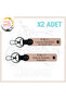 Meaningful Gift with Name Plate and B Rh (-), Leather X2 Keychain Set, Yavruağzı, Special for Biker Style