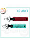 To Speed ​​Lovers, 2-Piece Keychain Gift Set with Name Plate and B Rh (-) Blood Group Written, Red-Turquoise