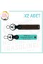 Dark Brown-Turquoise, Motor Sevene Special, Set of 2 Keychains with Name Plate and B Rh (+) Blood Group Lettering