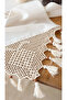 Rosehan Triangle Lacy Organic Raw Linen Runner 40 X 150 cm - 3
