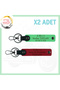 Red-F Green, Custom 2-Piece Keychain with Engraved Name Plate and a Rh (-) Blood Type for Motor Enthusiasts