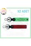 Red-F Green, Custom 2-Piece Keychain with Motor Enthusiasts, Name Plate and B Rh (+) Blood Type Lettering