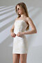 Women's Cream Cropped Skirt Suit Msc400 - 5