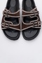 Allen Brown Stone Genuine Leather Suede Women's Slippers - 2