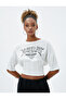 Crop Short Sleeve T-Shirt Crew Neck Printed - 3
